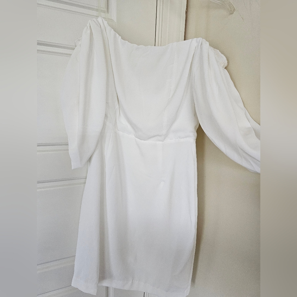 White Off shoulder Mini Dress